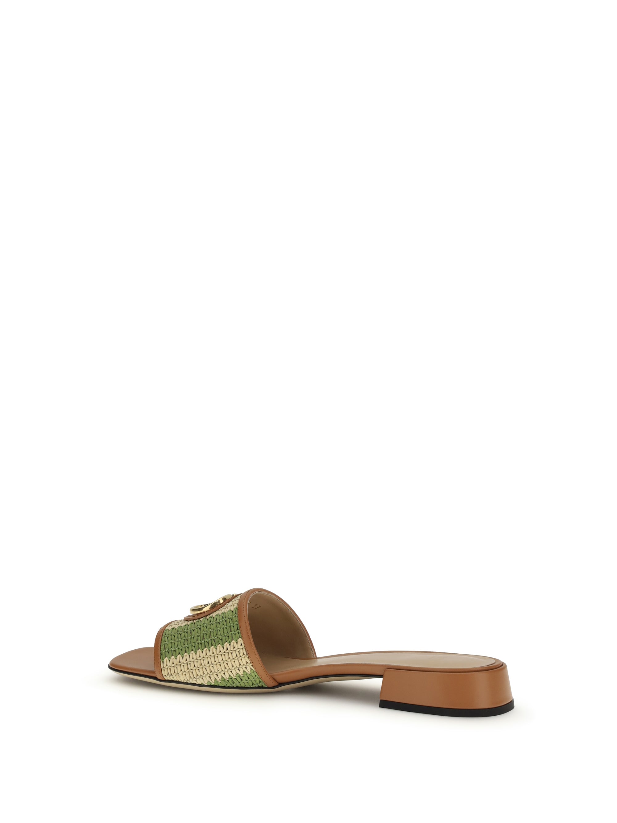 VALENTINO GARAVANI 36 vlogo signature raffia slide sandals