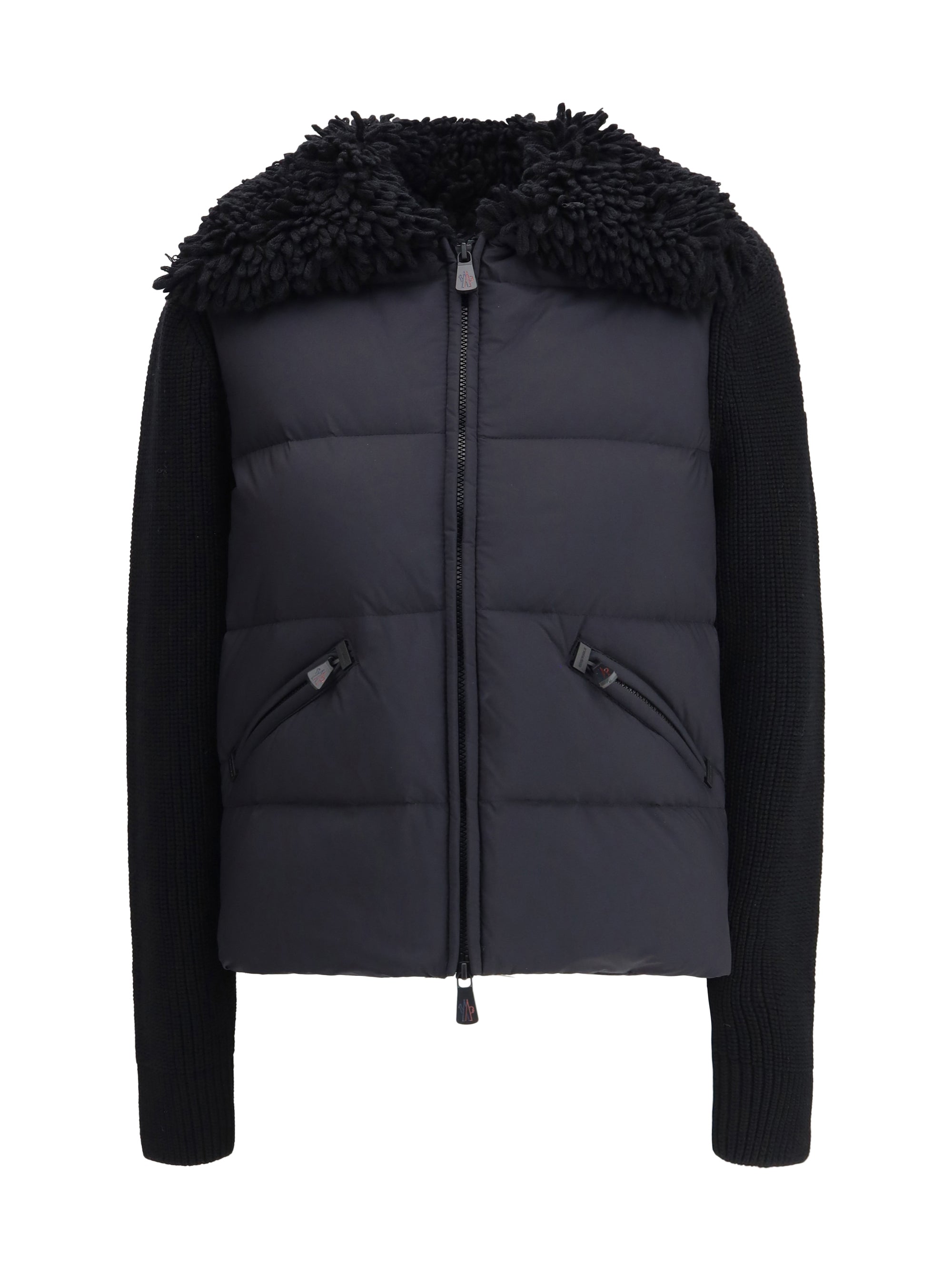 MONCLER GRENOBLE M padded wool zip-up cardigan