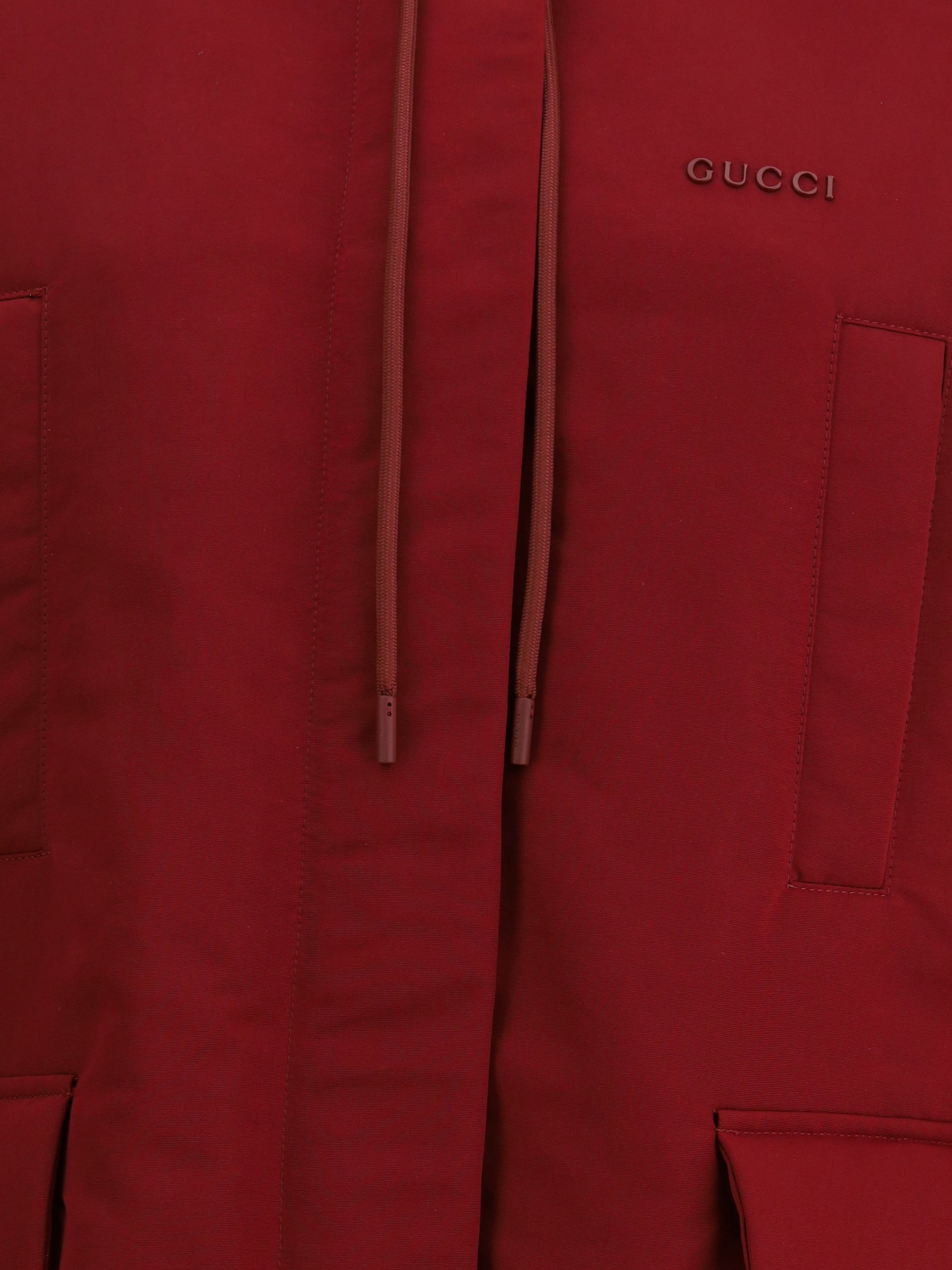 GUCCI 40 red polyester faille jacket