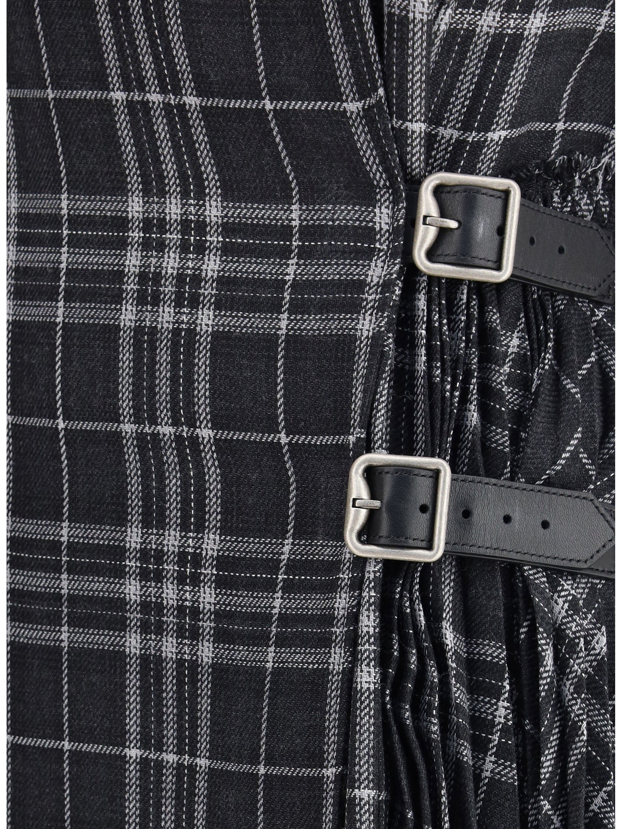 BURBERRY 8 check wool blend kilt dress