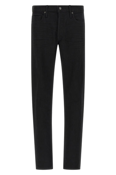 garment-dyed selvedge stretch denim jeans