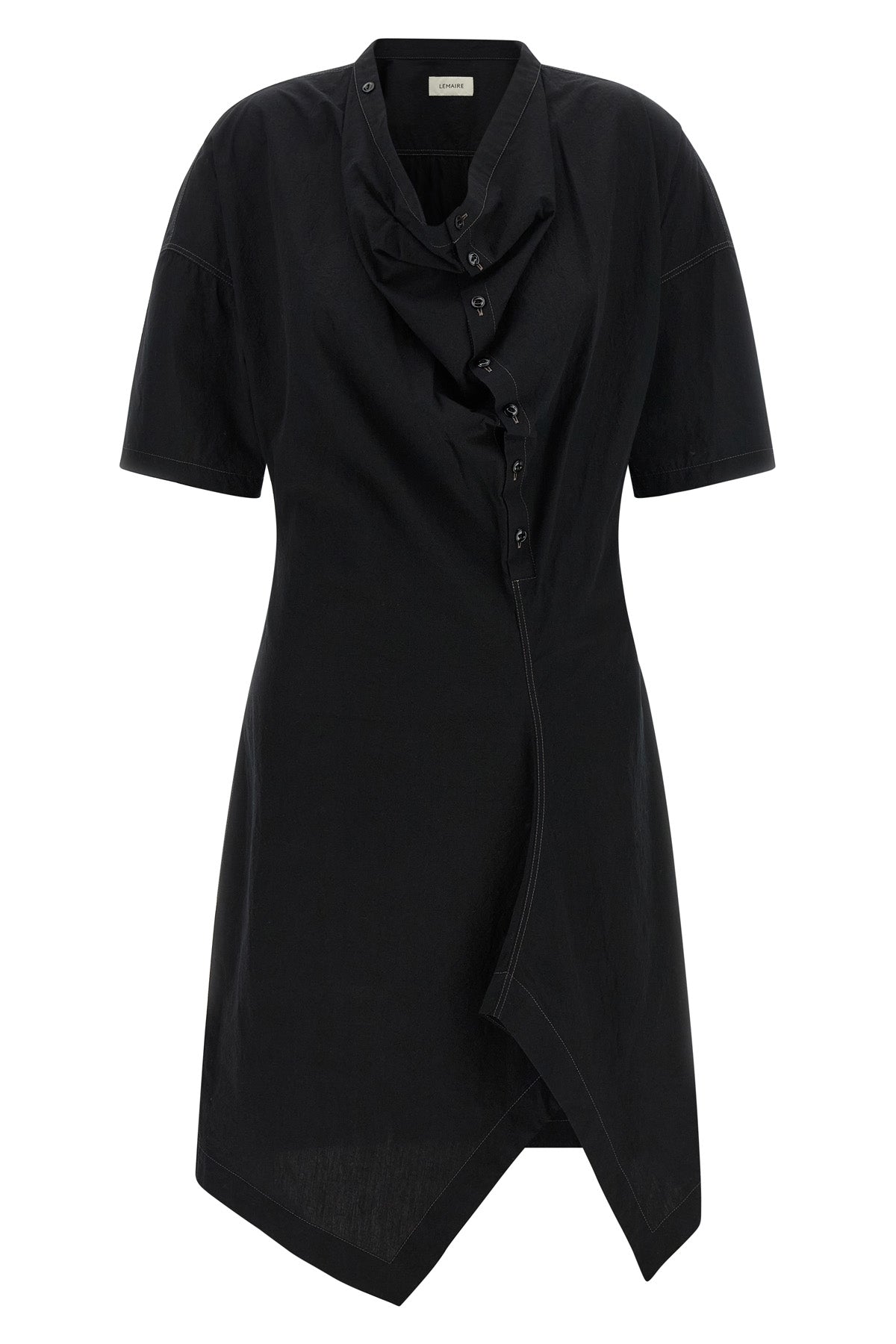 Lemaire Soft Collar Asymmetrical Midi Dress In Cotton Cr pe | Modecraze MODECRAZE Lemaire Soft Collar Asymmetrical Midi Dress In Cotton Cr pe | Modecraze MODECRAZE