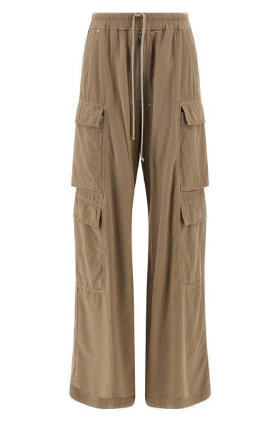 double cargo jumbo belas trousers in peached cotton canvas