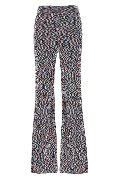 patterned viscose blend trousers