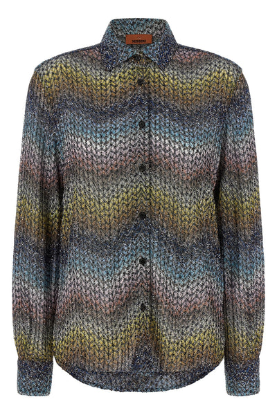 caperdoni loom-crafted viscose lamé shirt