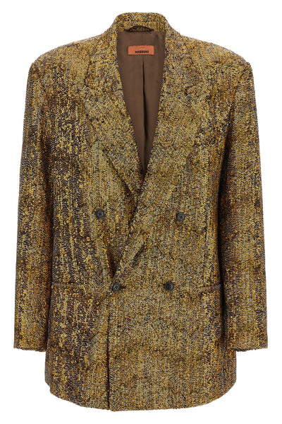 the missoni blazer stands out for a double-breasted sartorial construction defin