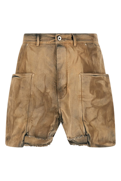 stefan cargo shorts in used-effect cotton denim