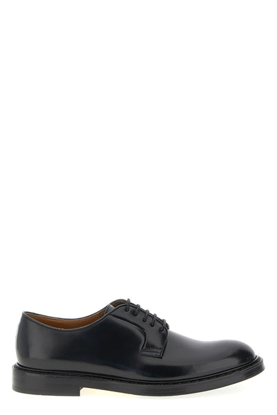 5 fori brushed calf leather lace-up shoes