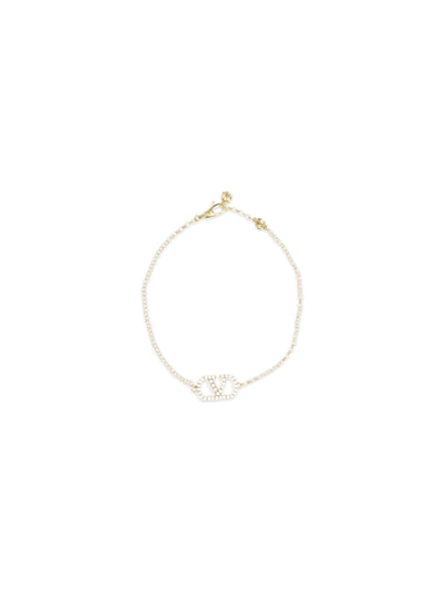 vlogo signature bracelet in metal and swarovski® crystals