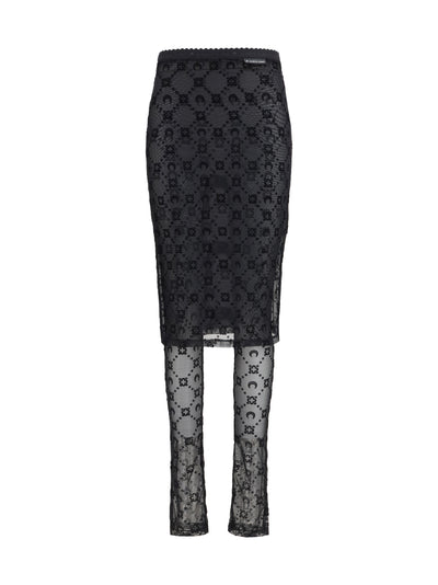 moonogram mesh flock pant-skirt