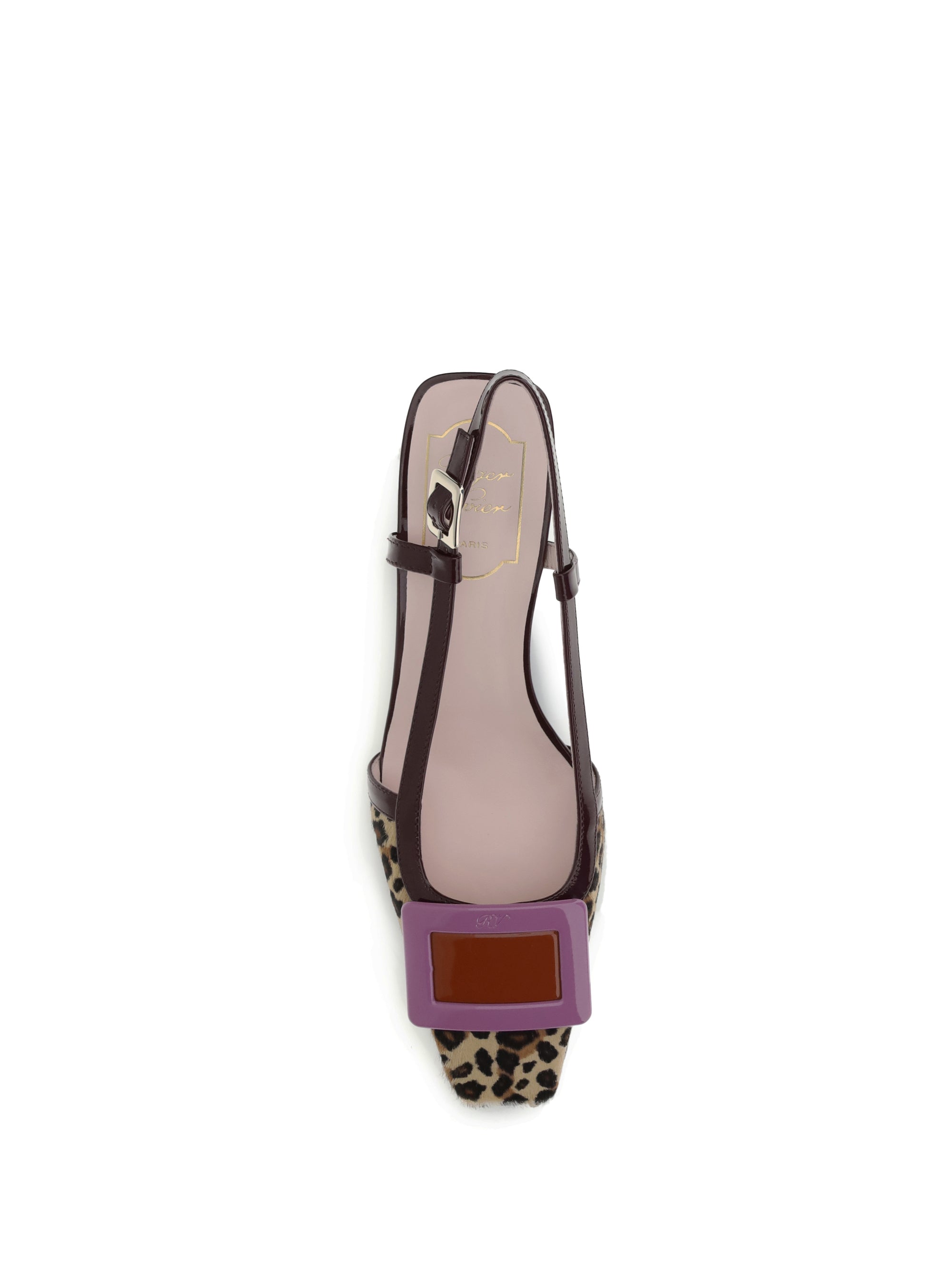 ROGER VIVIER 36 belle vivier leopard-print slingback pumps