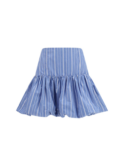 striped mini balloon skirt