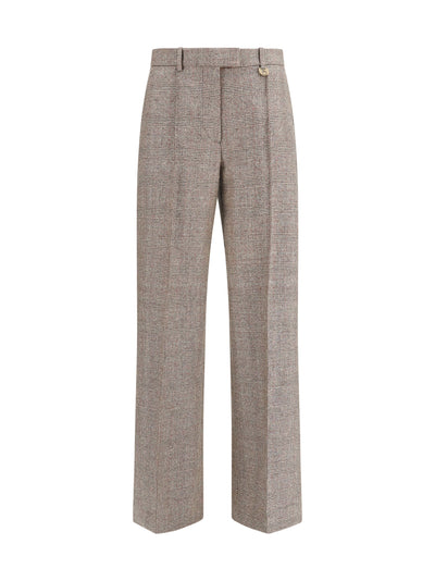 tailored linen and wool-blend pants