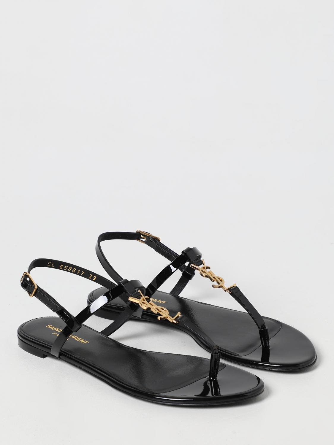 SAINT LAURENT 38 cassandra patent leather sandals