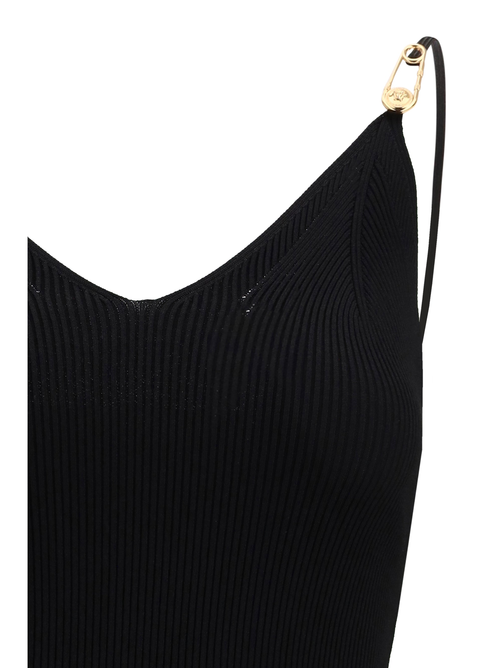 VERSACE 42 safety pin slip midi dress