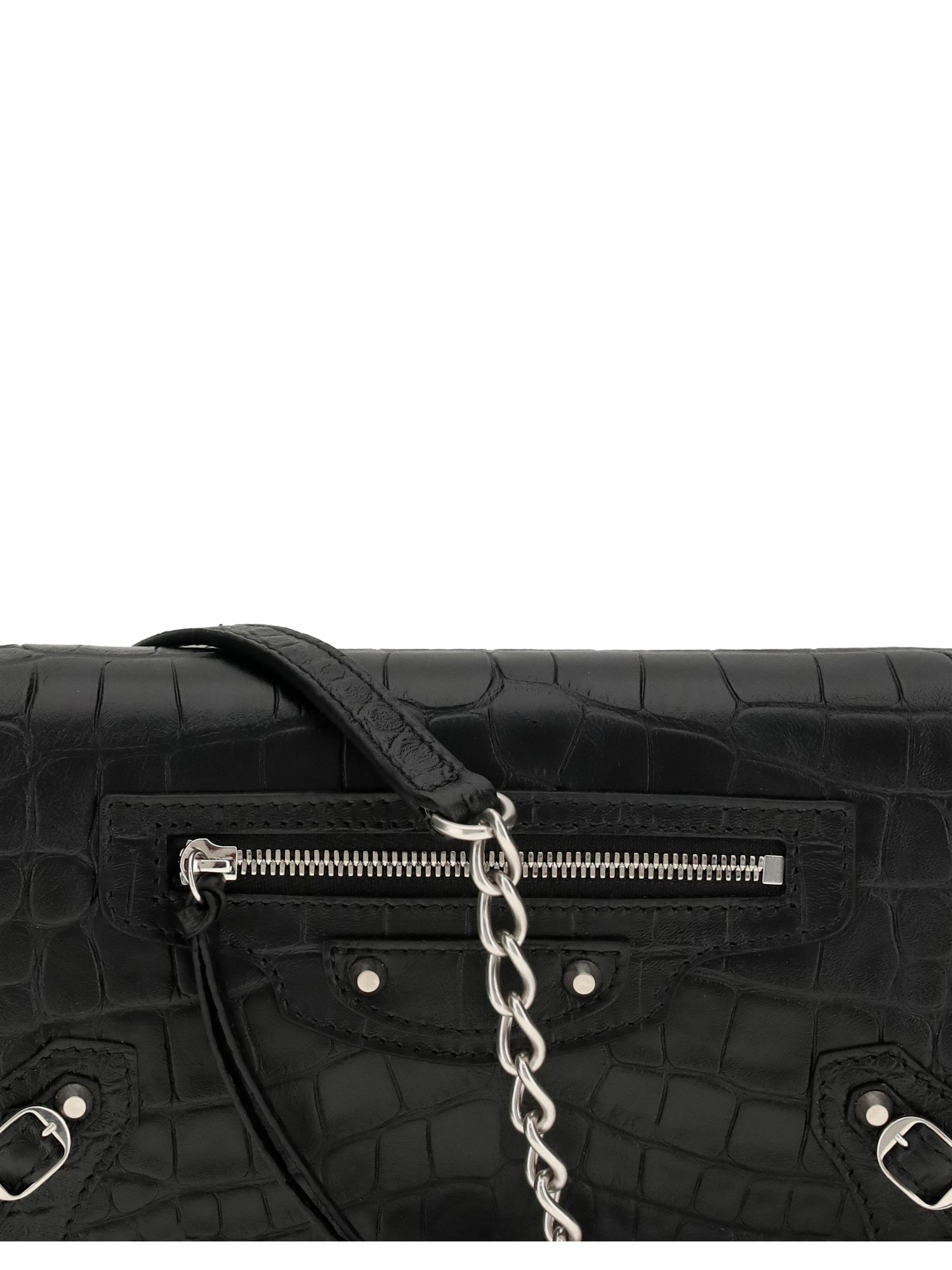 BALENCIAGA OS crocodile effect shoulder bag