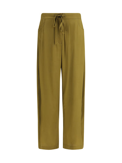barrel leg pants with drawstring in viscose