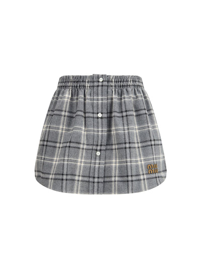 check flannel miniskirt
