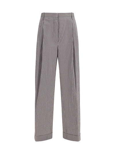 striped pleated pants