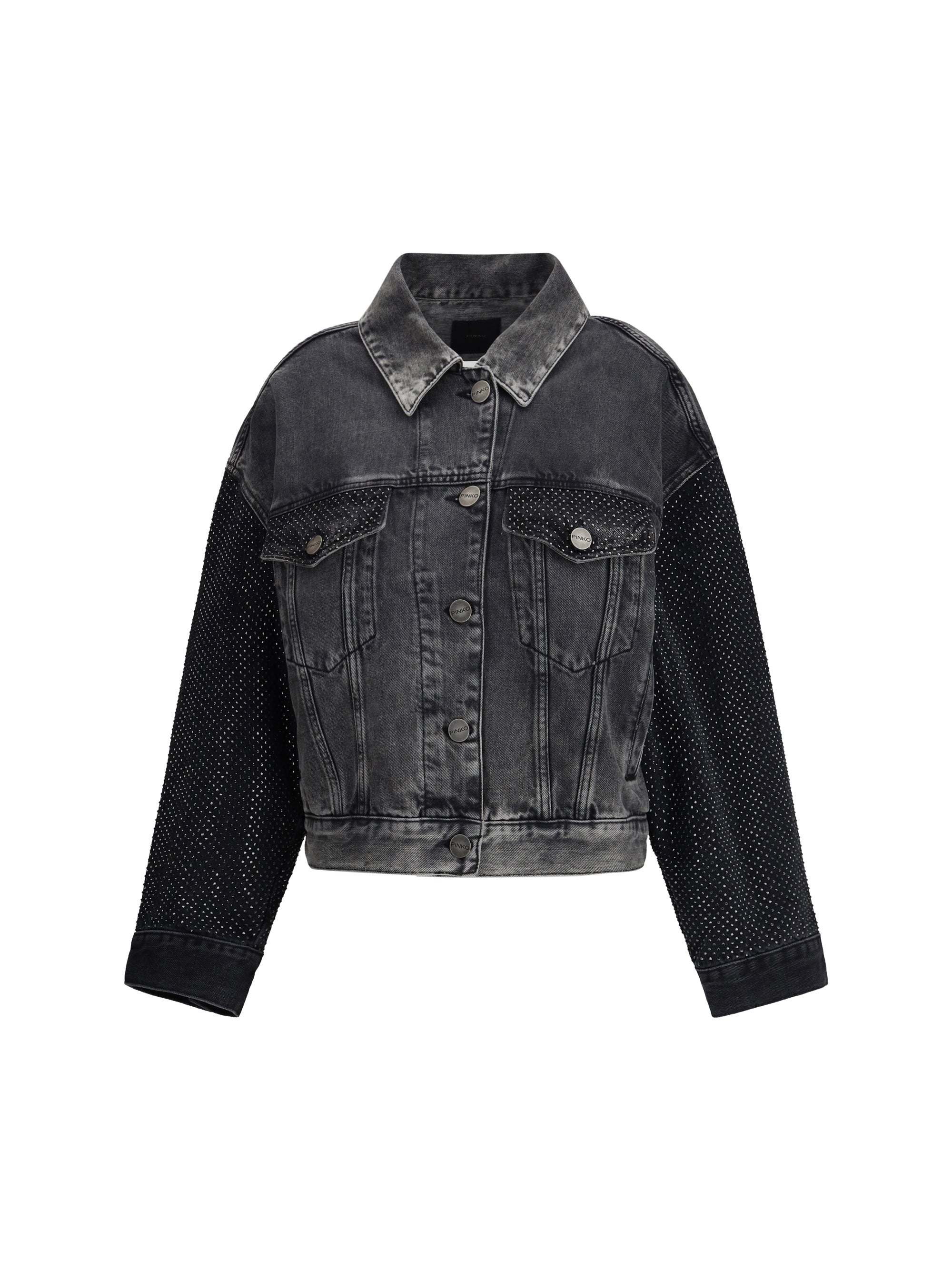 PINKO M the trucker jacket with mini studs