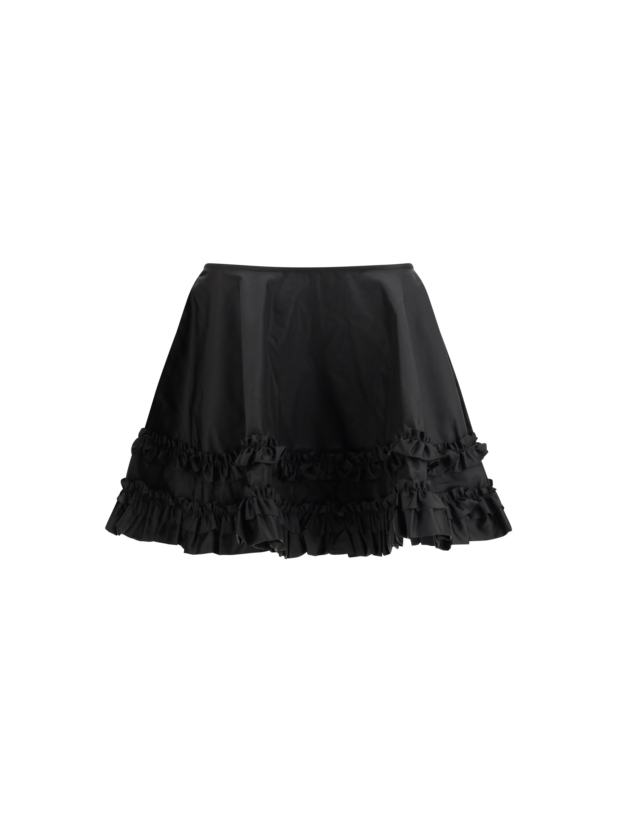 GANNI 34 duchesse nylon mini frill skirt