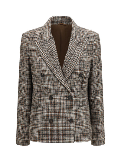 double-breasted jacket in alpaca and wool blend