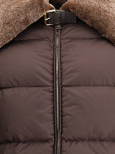 FENDI M down jacket in technical fabric and leather