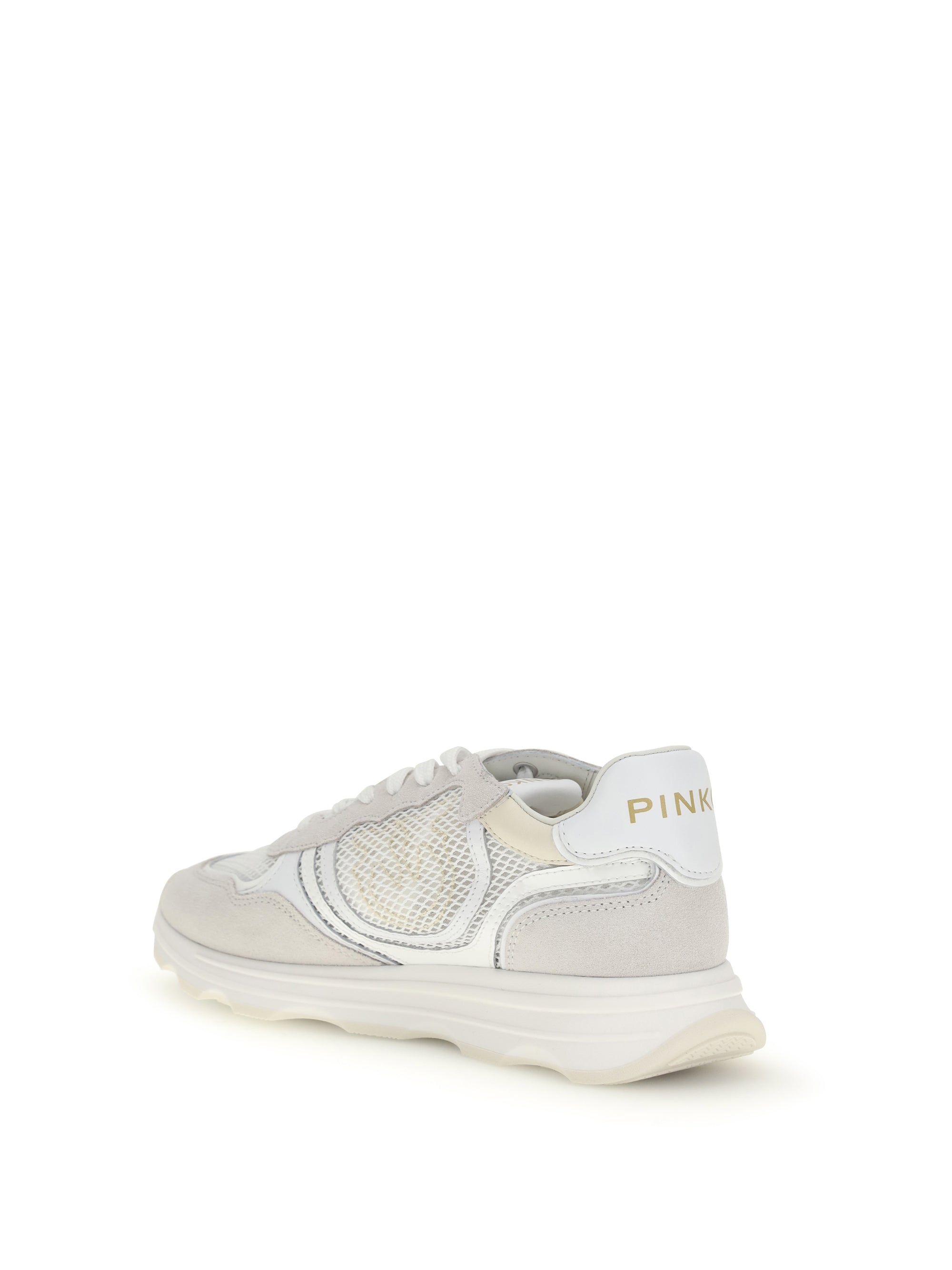 PINKO 36 leather zoe sneakers with mesh inserts