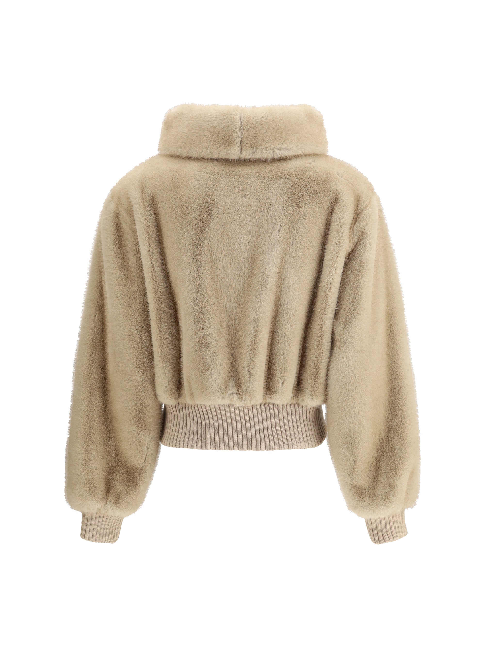 PINKO 40 faux fur bomber jacket