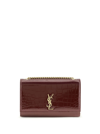 small kate shoulder bag crocodile-embossed patent leather