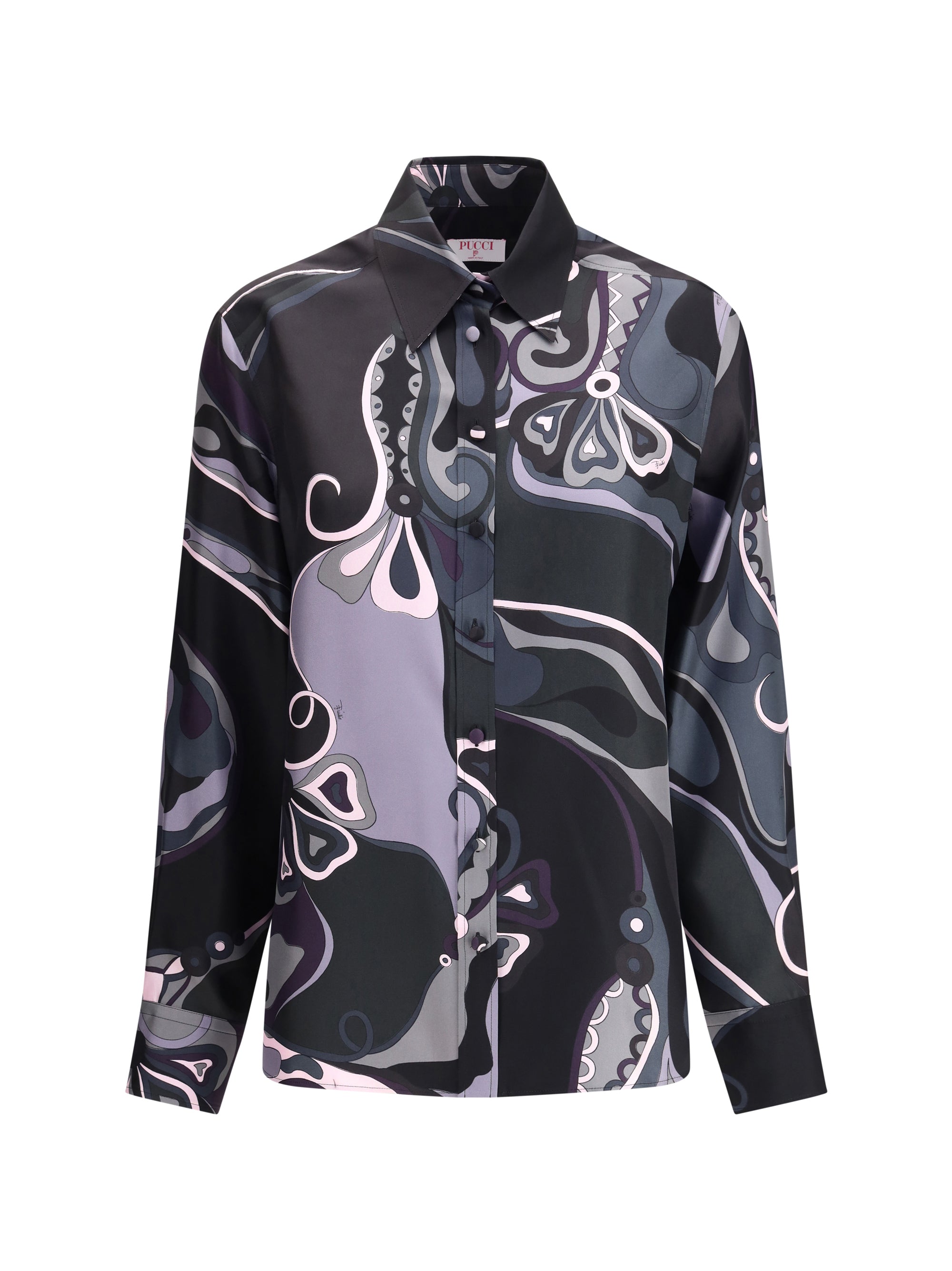 PUCCI 40 silk shirt with abstract print