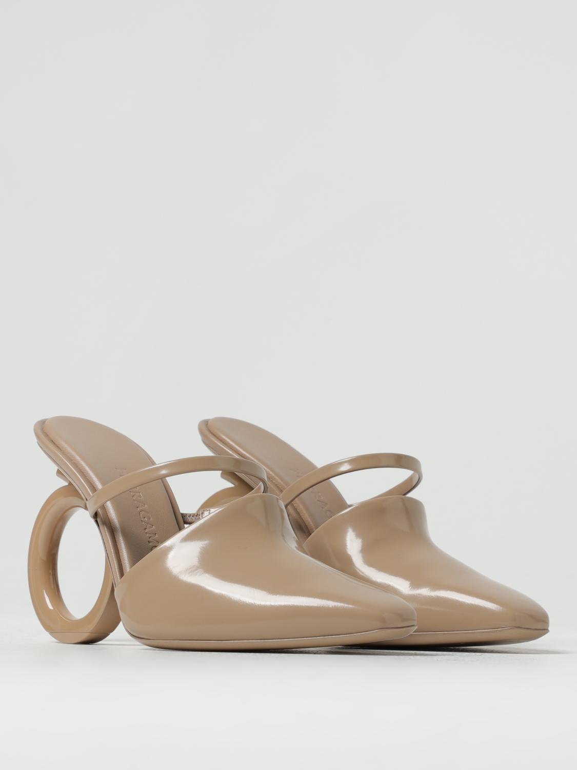 FERRAGAMO 6½ elina mules in brushed leather