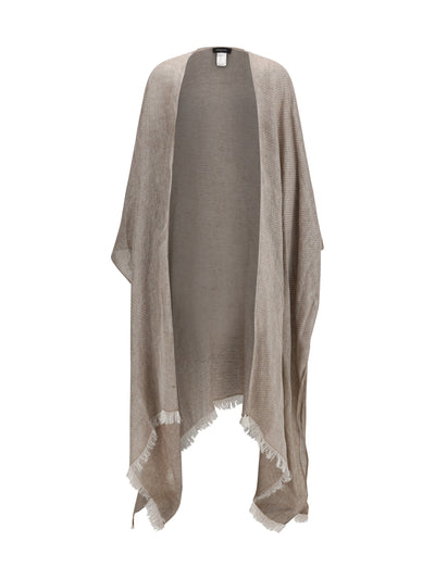 frayed linen cape