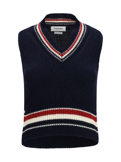 hector striped v-neck vest