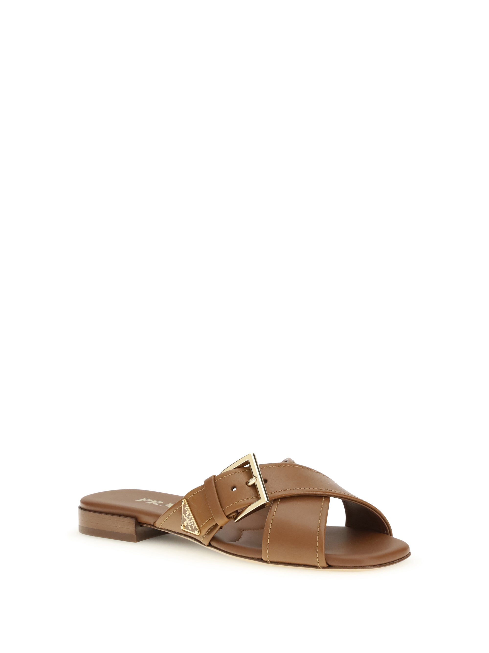 PRADA 37.5 leather sandals