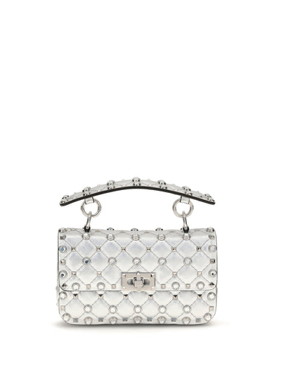 rockstud handbag in laminated leather
