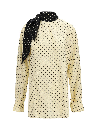 polka dot blouse with side bow