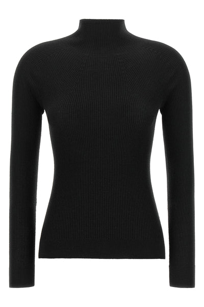 the peserico sweater in pure virgin wool stands out for an all-over ribbed workm