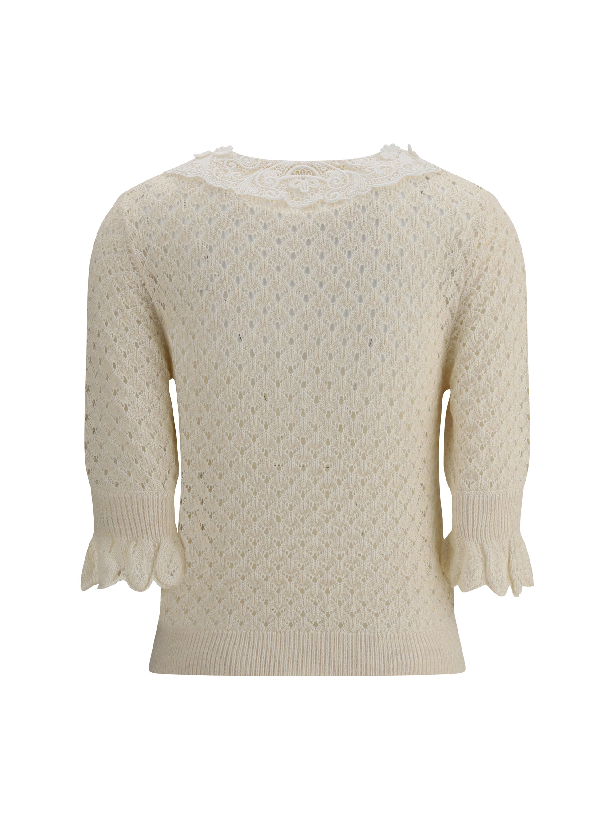 CHLOÉ M sweater with lace collar