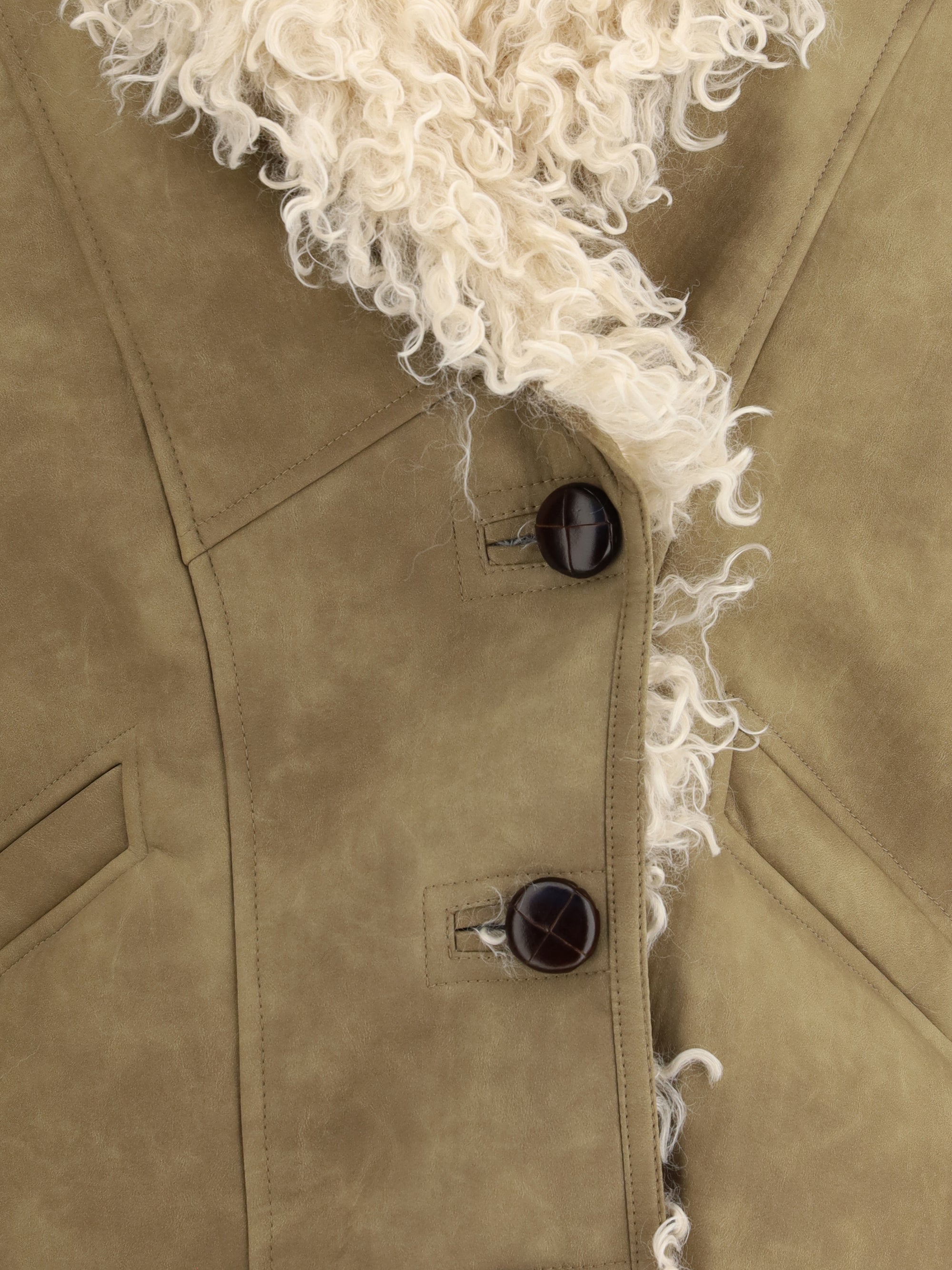 MARANT ETOILE 38 clea shearling-effect faux fur coat