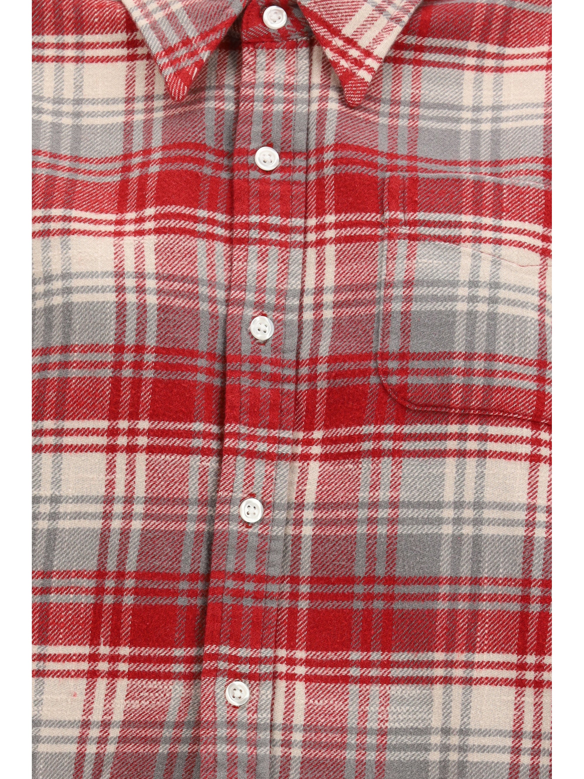 R13 M plaid shirt with frayed hem