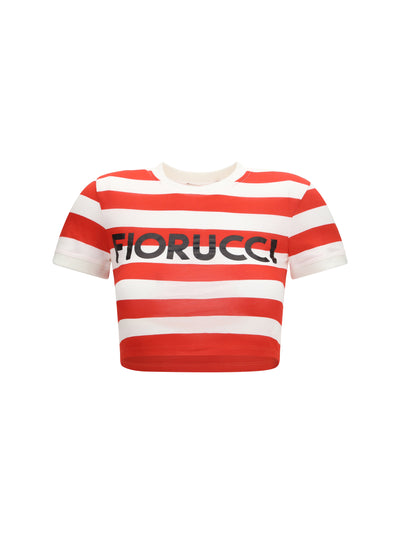 striped t-shirt with logo