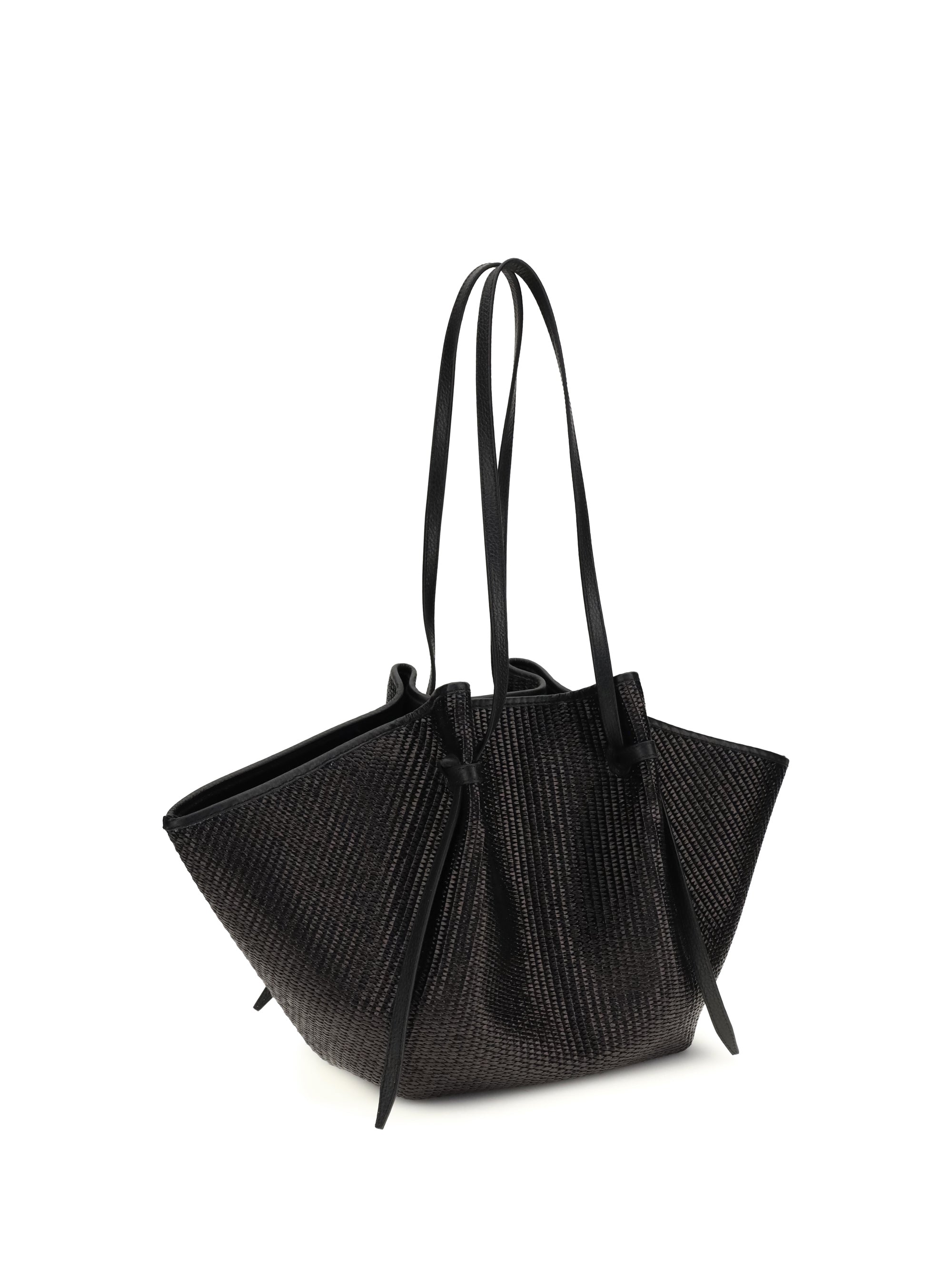 YUZEFI OS large raffia mochi shoulder bag