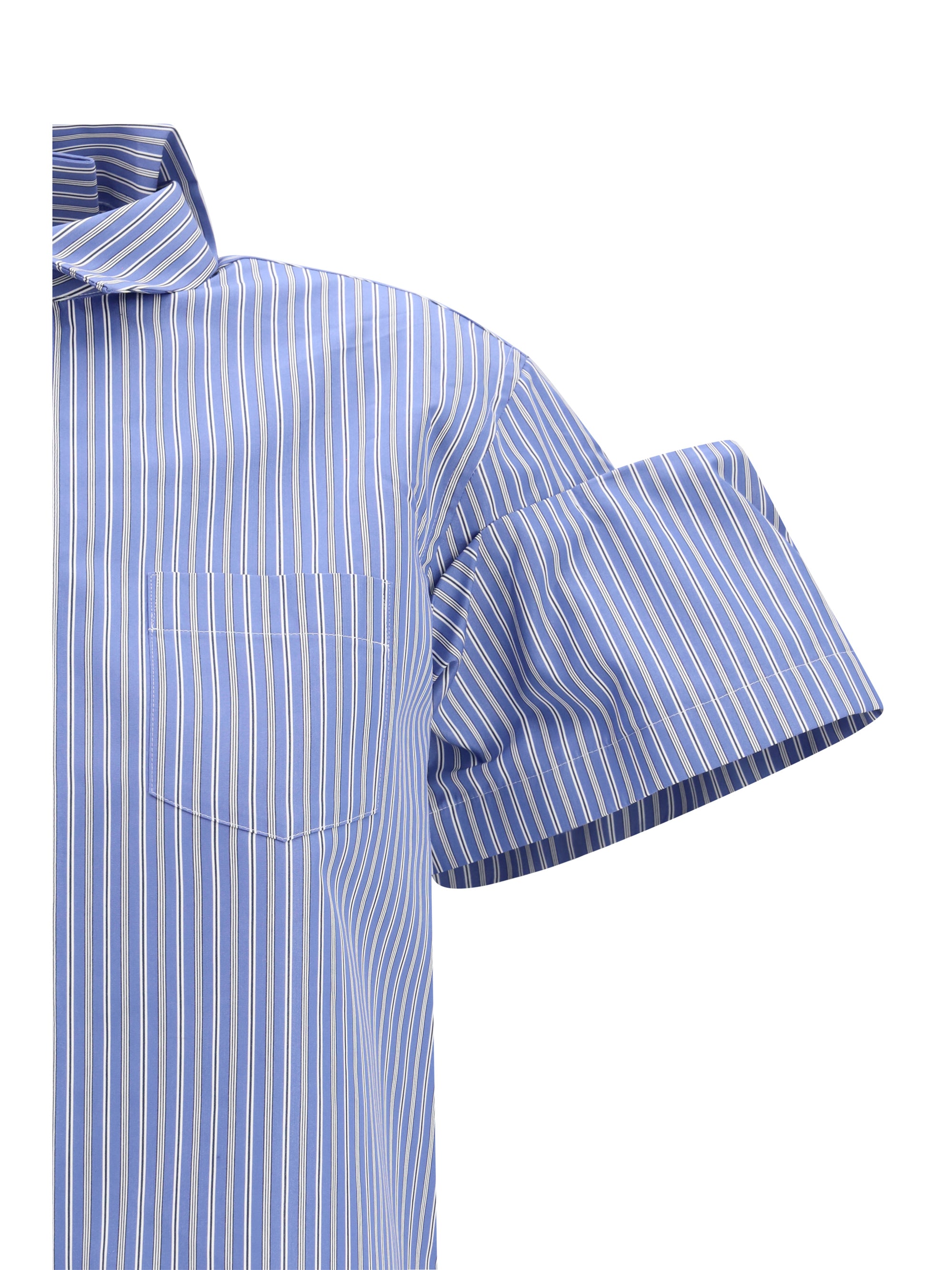 SACAI 1 striped poplin shirt
