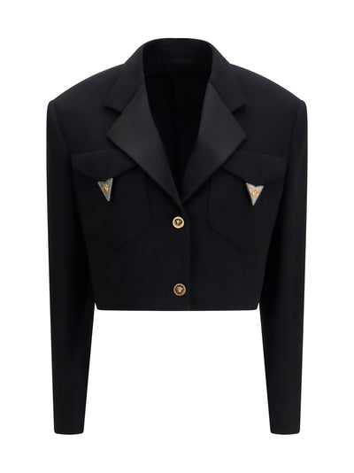 cropped wool blazer