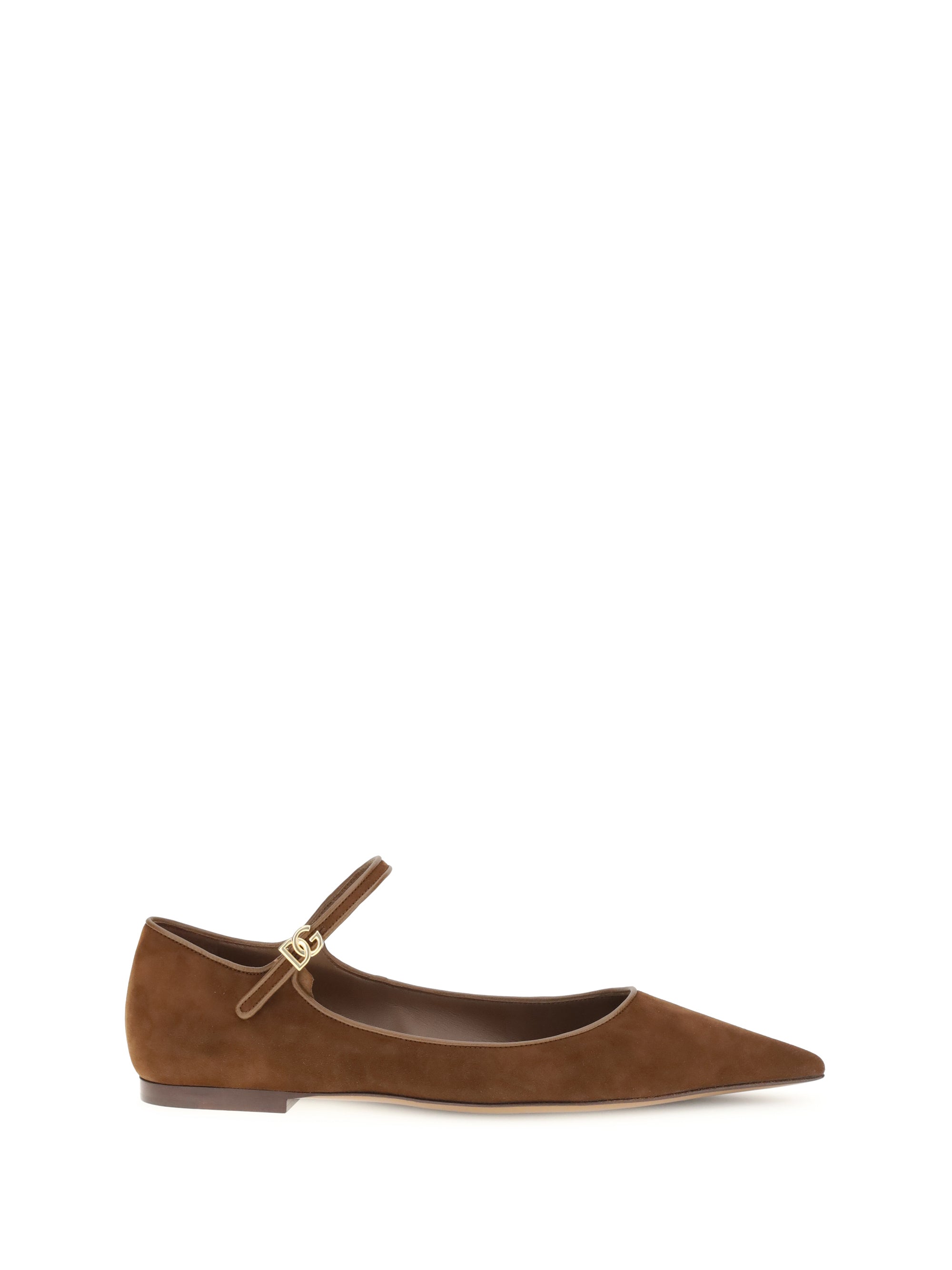 DOLCE & GABBANA 36.5 suede and nappa leather ballerinas
