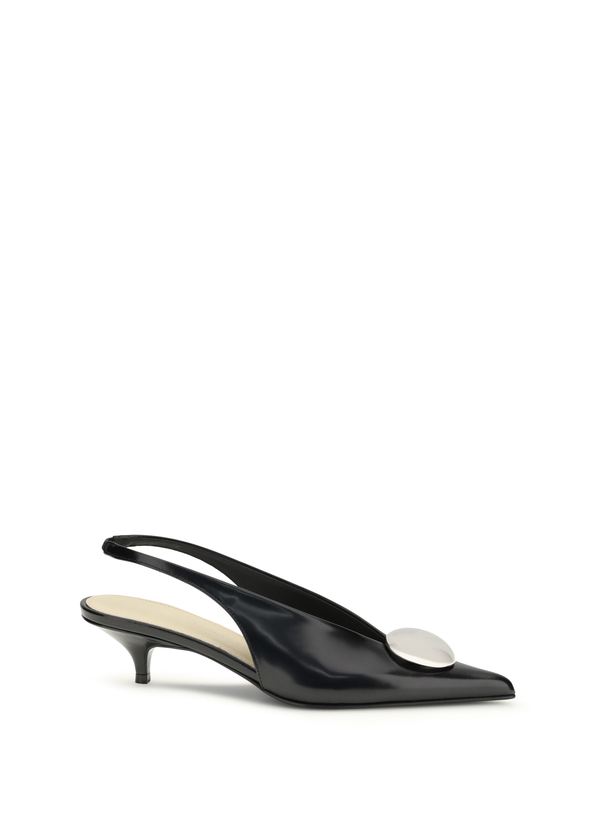PROENZA SCHOULER 39 dome slash slingbacks in polished calf