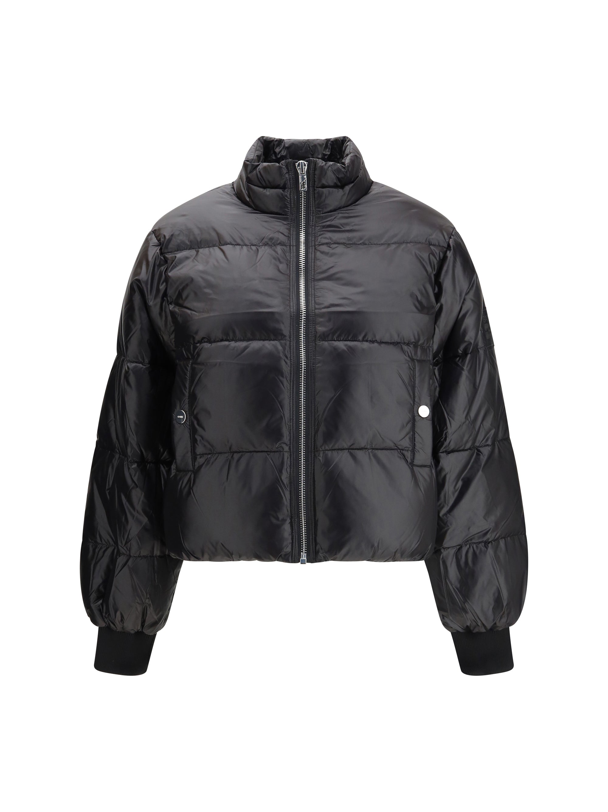 GANNI 36 shiny nylon short puffer jacket