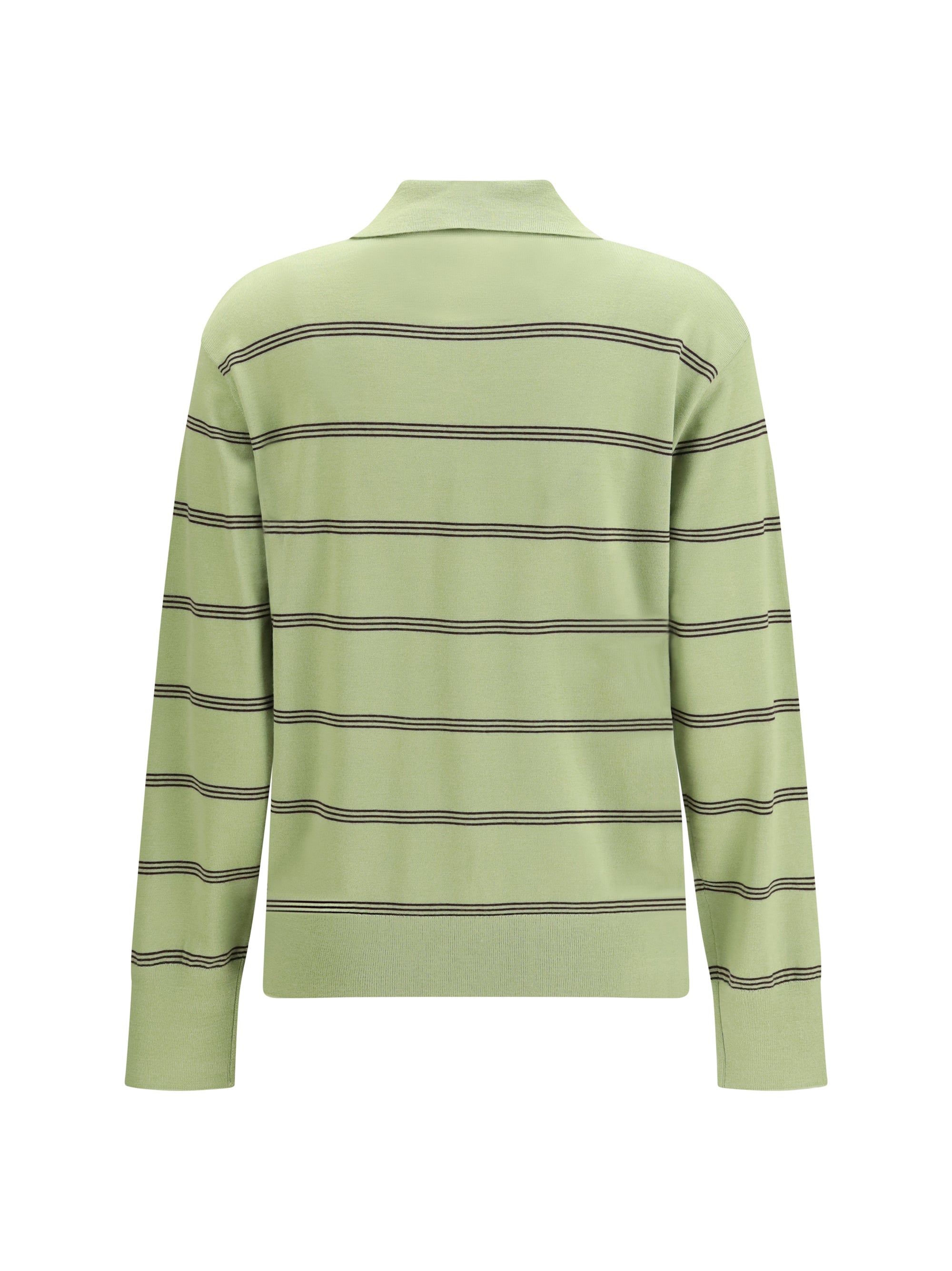 DRIES VAN NOTEN M merino wool striped polo sweater