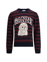 GANNI L poodle striped sweater